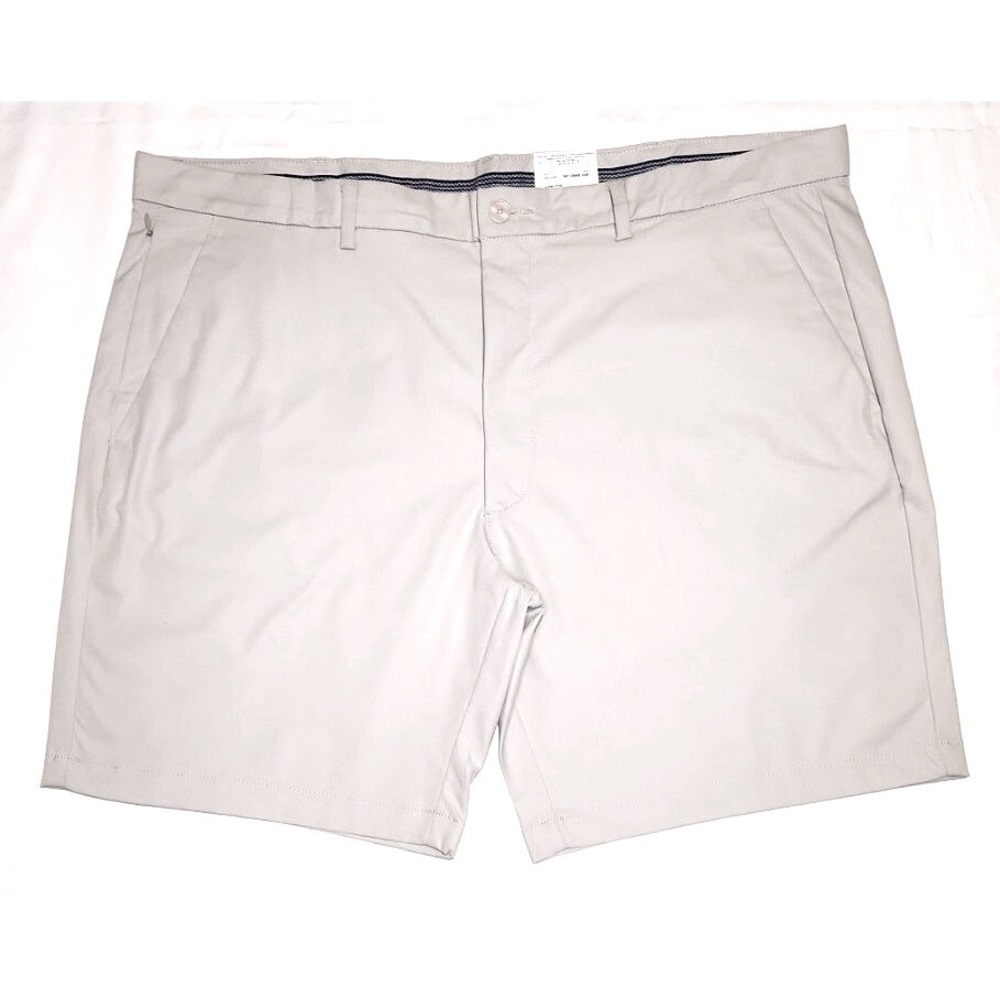 St Johns Bay Mens Flat Front Shorts Classic Stone Beige 44 581-0668 0281 NWT